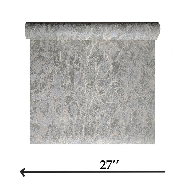 Papier peint moderne gris-or gris
