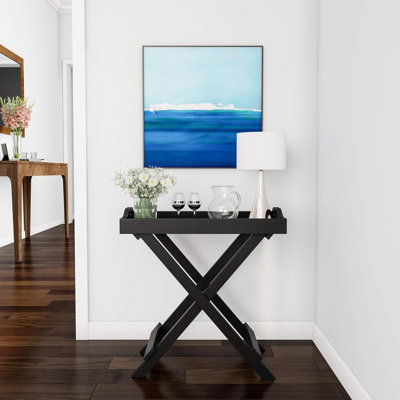 Contemporary Side Table with Removable Tray Top Portable End Furniture