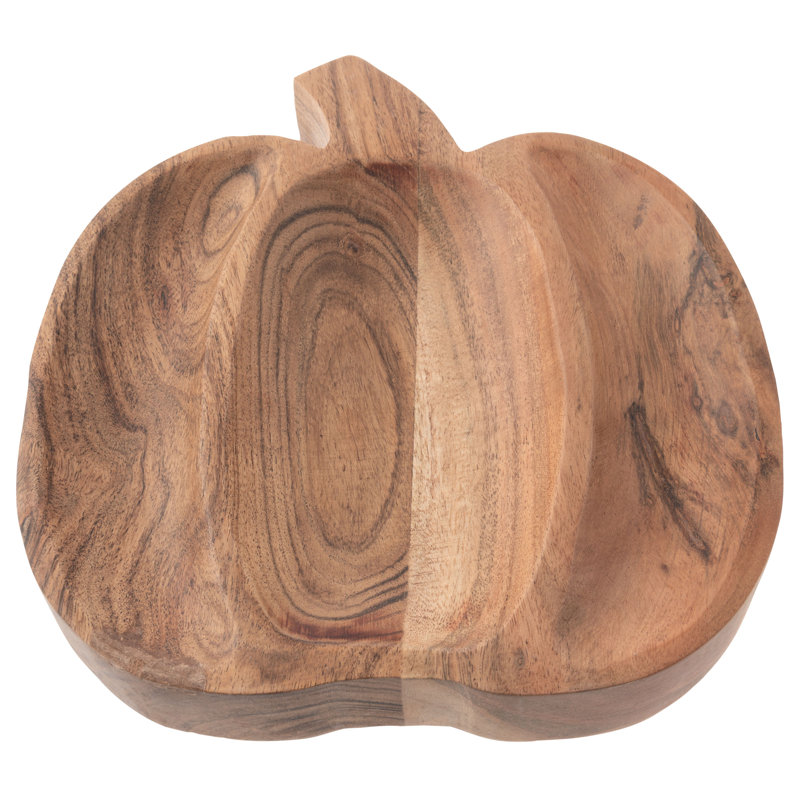 Wood Shaped Serving Bowl Pumpkin