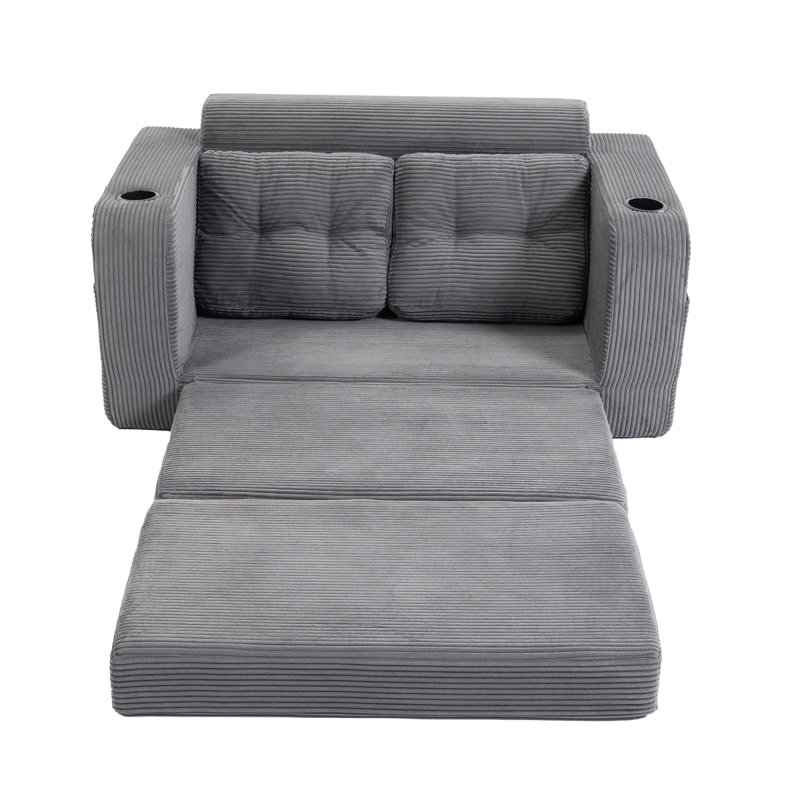 Canapé-lit convertible, canapé-lit double extensible, canapé-lit convertible 2 en 1, canapé-lit escamotable avec coussins pour le salon de la chambre à coucher