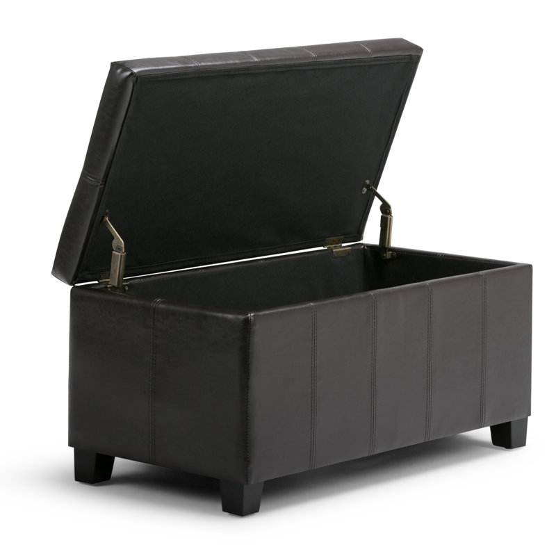Repose-pieds rectangulaire avec rangement relevable Dover, Brun Tanners