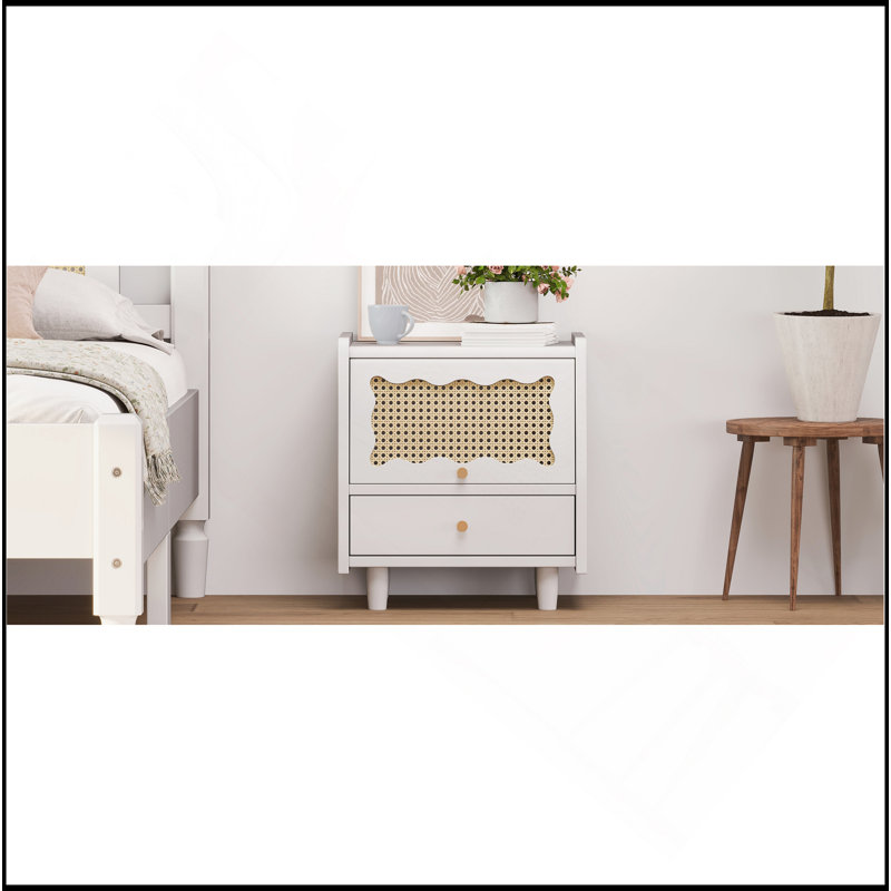 Table de chevet en bois avec armoire de rangement et 1 tiroir, une élégance exquise avec des solutions de rangement naturelles pour la chambre à coucher