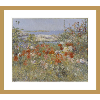 «Celes Thaxter's Garden Isles of Shoals Maine» par Childe Hassam, impression giclée encadrée