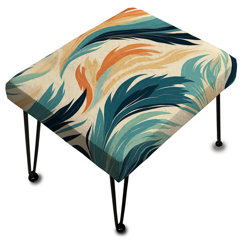 Metropolitan Ikat Swirl Oasis - Repose-pieds rectangulaire abstrait