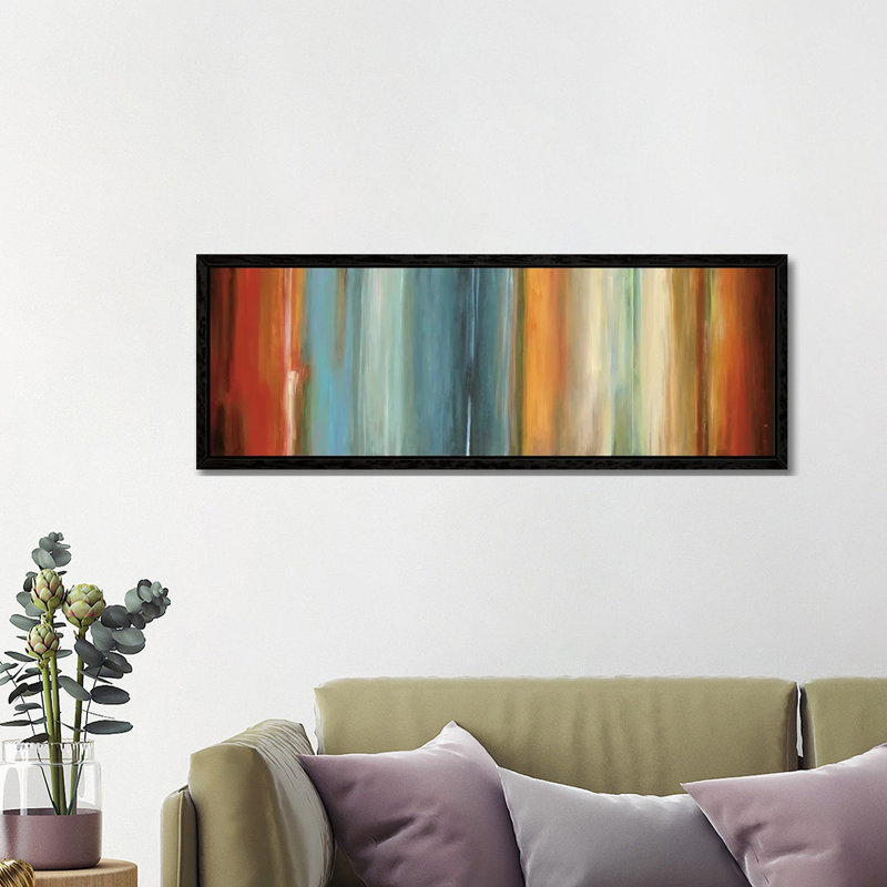 Flow II by Max Hansen - Panoramic Print on Canvas, Black Floater Framed, 50.8 cm H x 152.4 cm W x 4.445 cm D