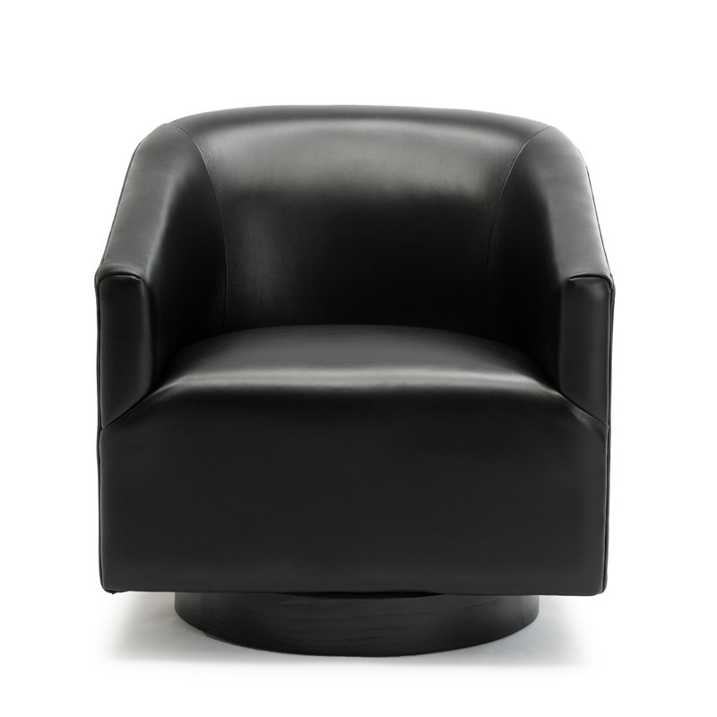 Chaise pivotante à base de bois, Noir