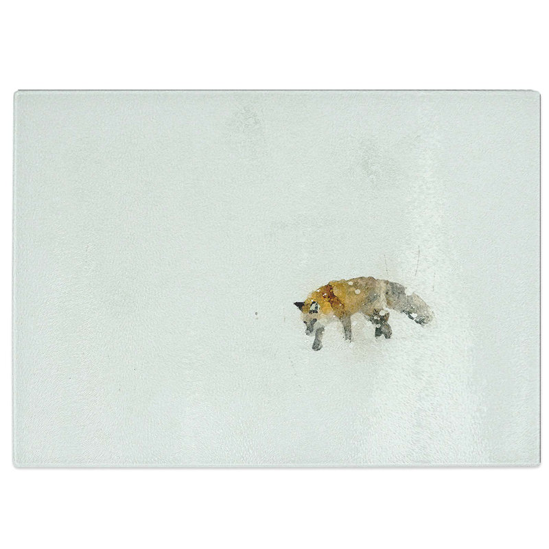 Tempered Glass Fox Prowling in Wyoming Chopping Board, 28.5 cm W x 20 cm L