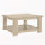 Table basse carrée avec tablette de rangement à 2 niveaux, table basse en bois naturel pour le salon
