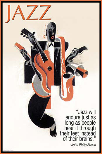 « jazz » par wilbur pierce, affiche rétro