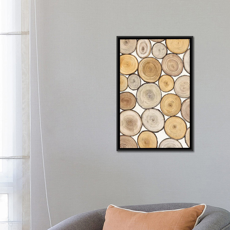 « tree ring study i », impression sur toile, H 26 po x l 18 po x P 1,5 po, Toile avec cadre noir, Pas de tapis