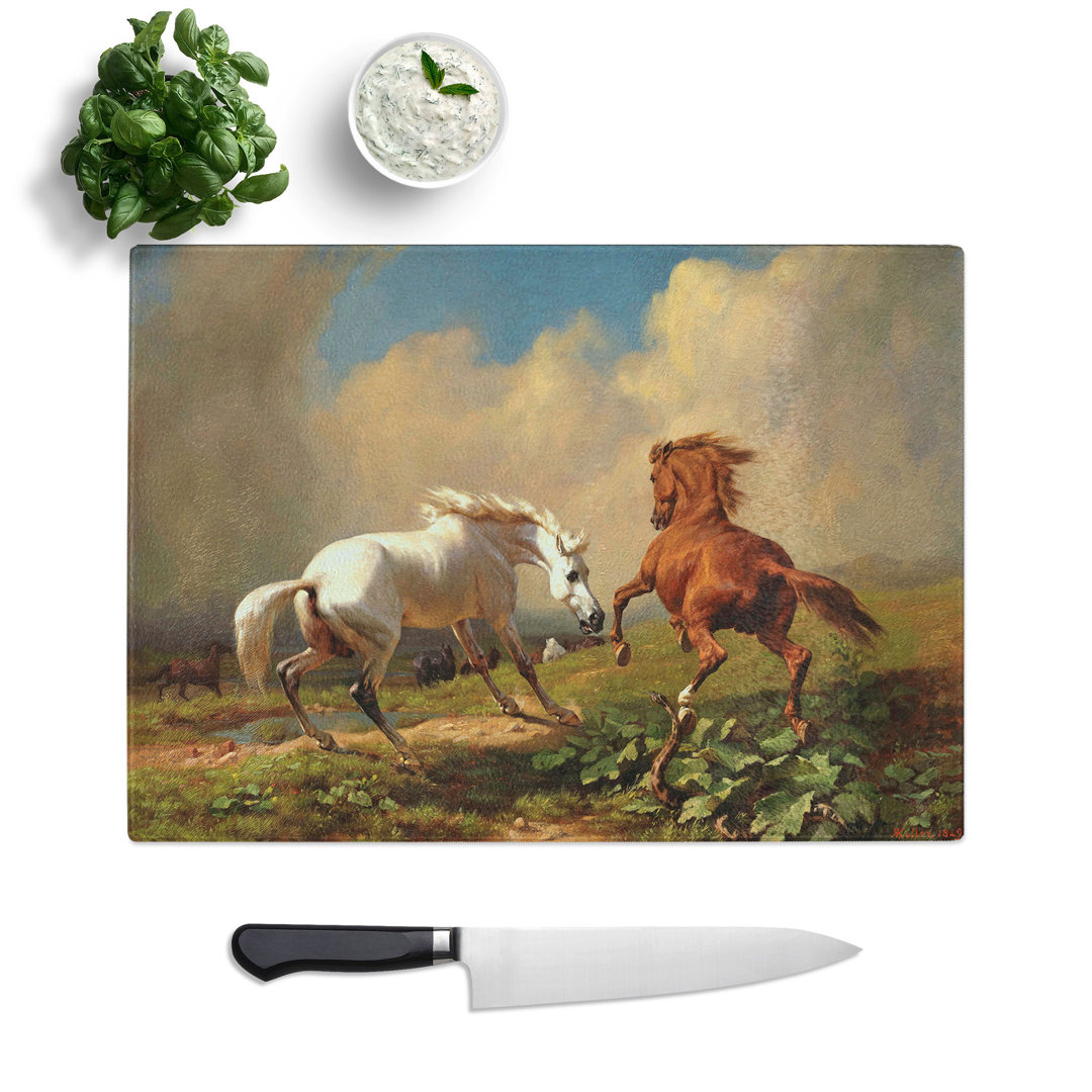 Two Horses by George Stubbs Chopping Board