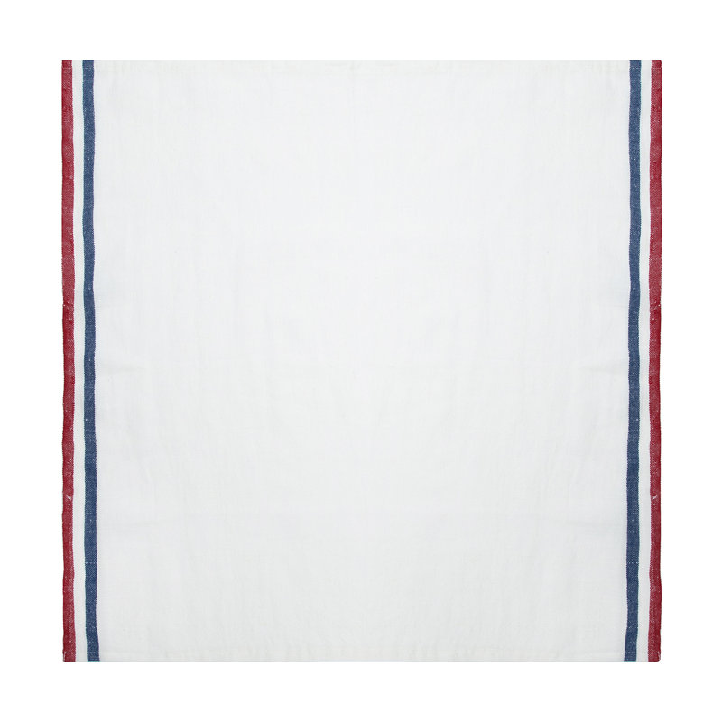Normandy Square Napkins, White/Red/White/Blue