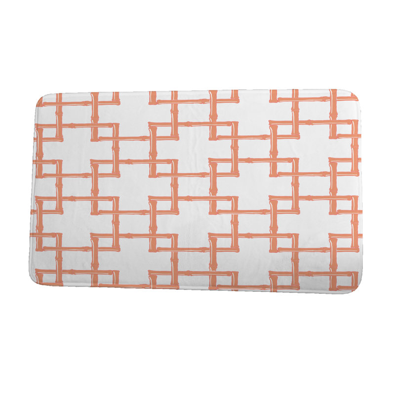 Tapis de bain en rayonne de bambou, l 21 po x L 34 po, Orange