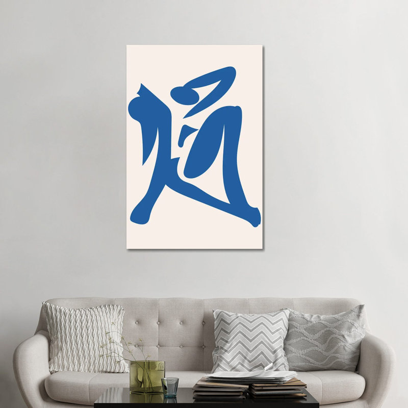 « Déconstruit bleu figure 4 » par Mambo art studio-impression, Pas de tapis, Toile tendue, H 48 po x l 32 po x P 1,5 po