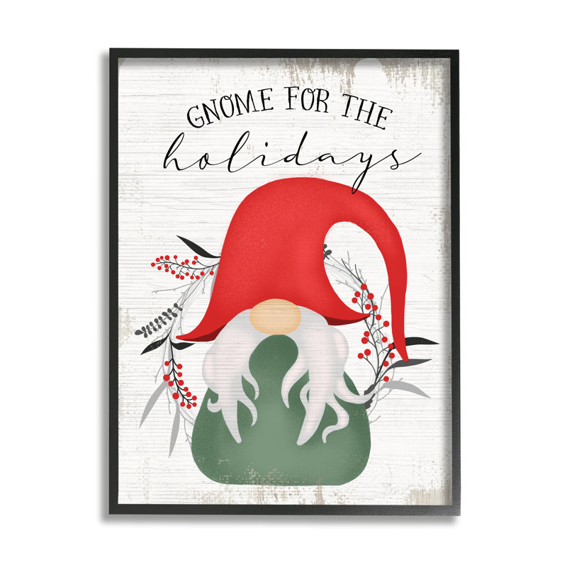 «Gnome for the Holidays Winter Garden Pun» par Daphne Polselli - impression d'art graphique, Plaque murale