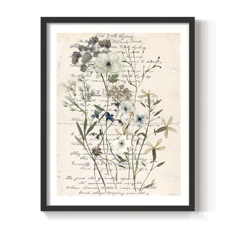 «Flea Market Botanical I», reproduction encadrée - bois massif, H 21 po x l 17 po, Noir, noir, noir, noir