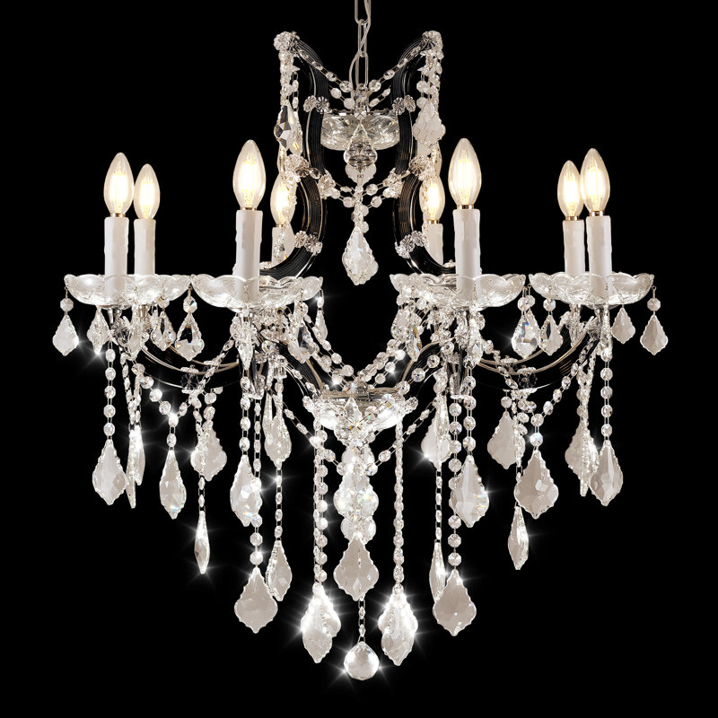 Lustre en cristal de style bougie Keagyn