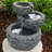 Ridgee Wood Weather-Resistant Contemporary Gray Polyresin Solar Water Fountain with Battery