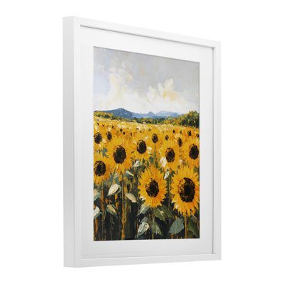 Endless Sunflowers Meadow, reproduction encadrée sous verre, design by Creative Studio