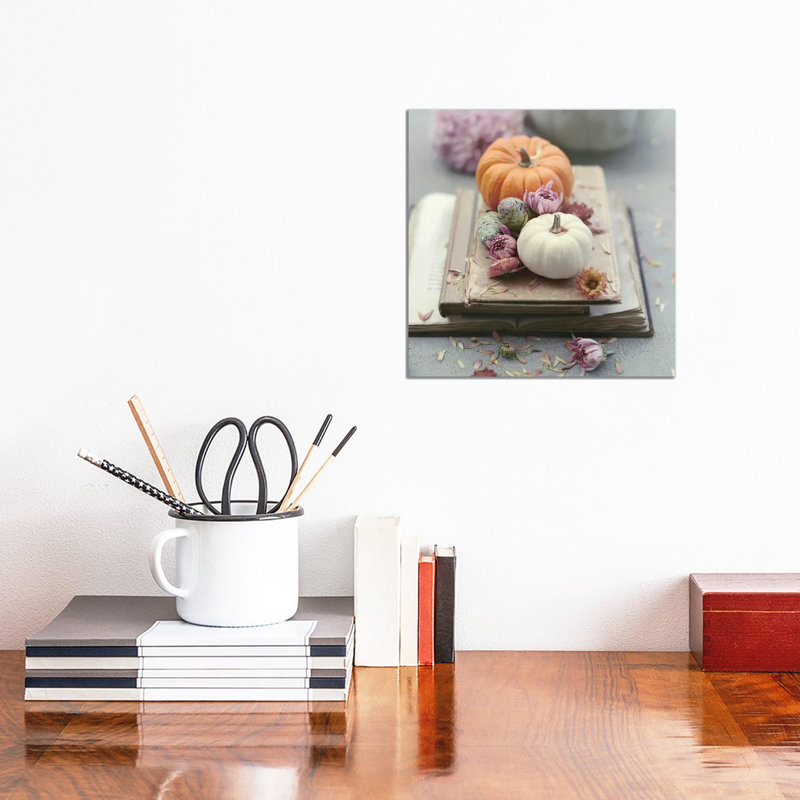Florals In Fall 1 Piece Wall Art on Canvas, 45.72 cm H x 45.72 cm W x 3.175 cm D, Wrapped Canvas