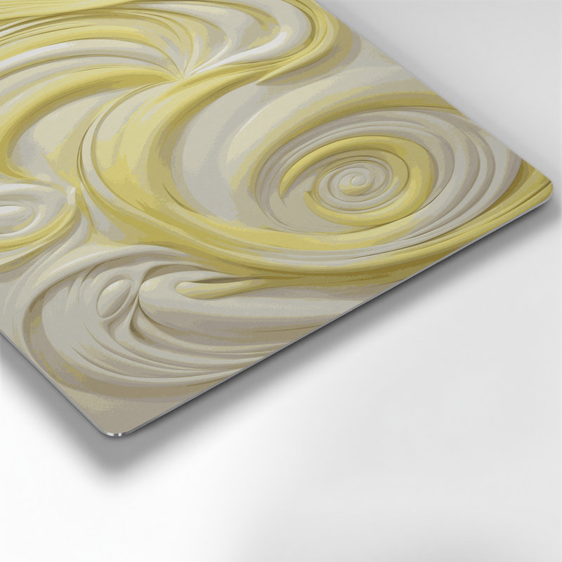 «Biomorphic Abstraction 45», art mural en métal beige, H 11 po x l 14 po