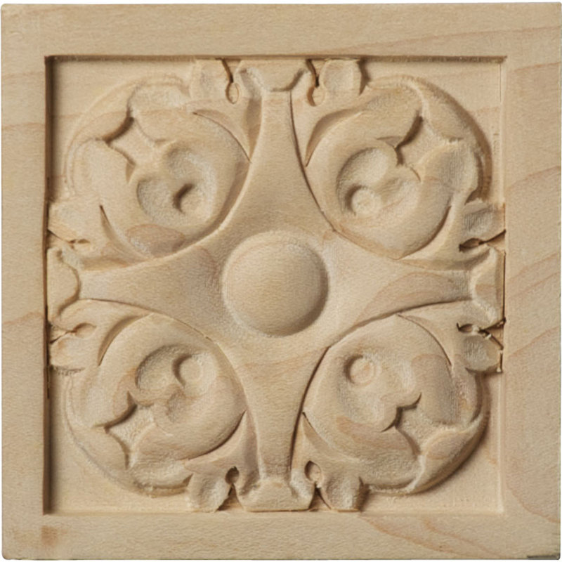 3'' H x 3'' W x 625'' D Wood Rosette