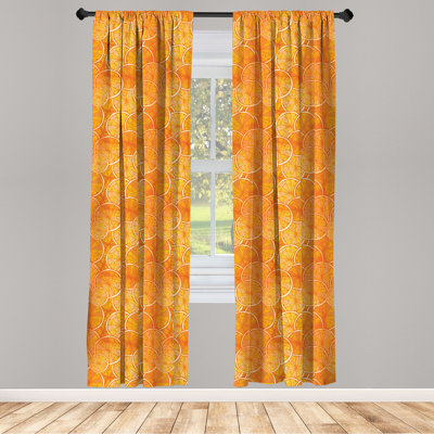 Tangerine Semi-Sheer Rod Pocket Curtain Panels