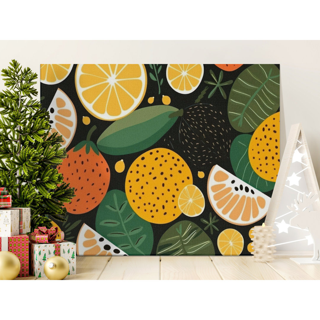 Colorful Tropical Fruit Canvas Wall Art | Vibrant Kitchen Decor Print | Modern Citrus Botanical Art for Home