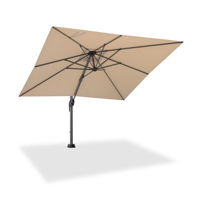 Parasol de patio 8 'x 8' pour piscine Parasol extérieur en porte-à-faux décalé de 7 'de haut avec rotation à 360 ° pour le bord de la piscine
