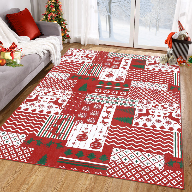 Tapis décoratif de Noël pour salle à manger, Rectangle 8 pi x 10 pi