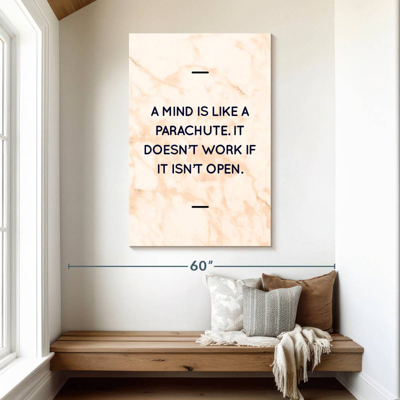 Mind Wisdom Quote, 48" H x 32" W