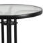 Amlie 23.75" Round Tempered Glass Metal Table with Smooth Ripple Design Top-1430886293