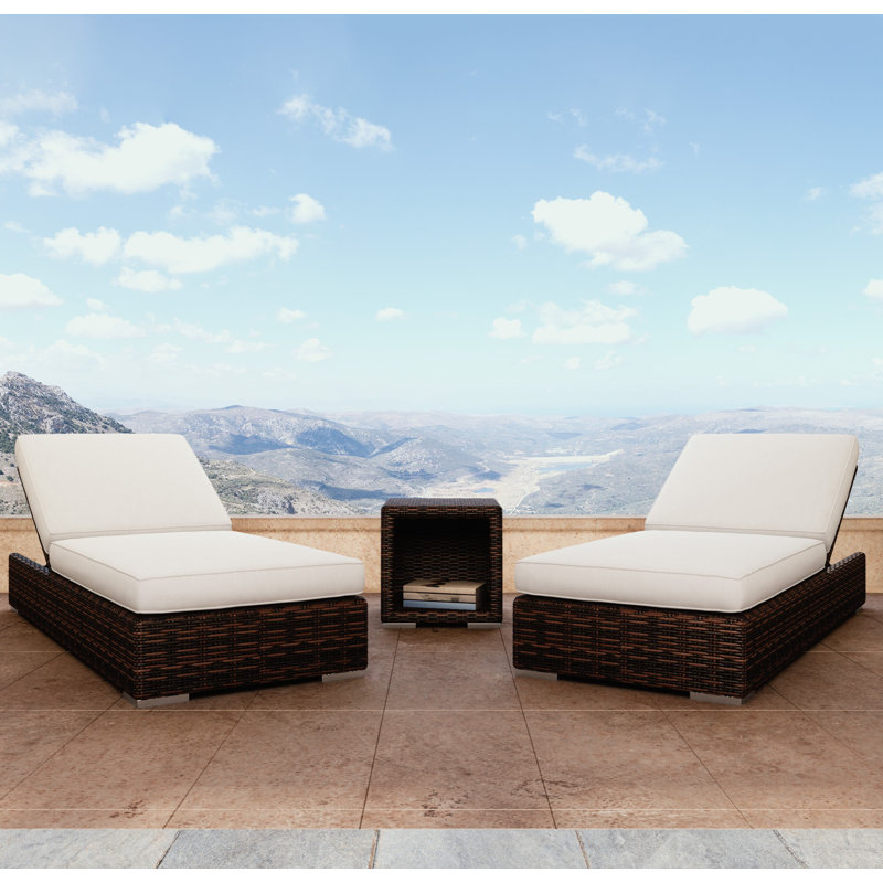 Montecito Outdoor Chaise Lounge, Canvas Flax Sunbrella® Canvas