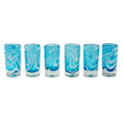 Broderick Whirling Aquamarine 2 oz. Shot Glass