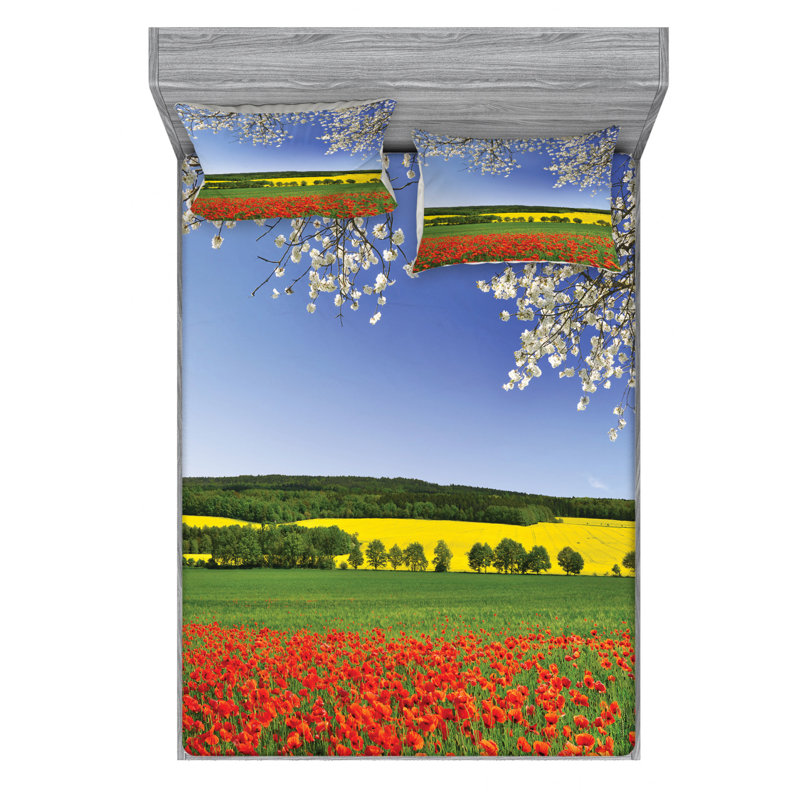Microfiber Sheet Set, Queen Sheet Set with Fitted Sheet