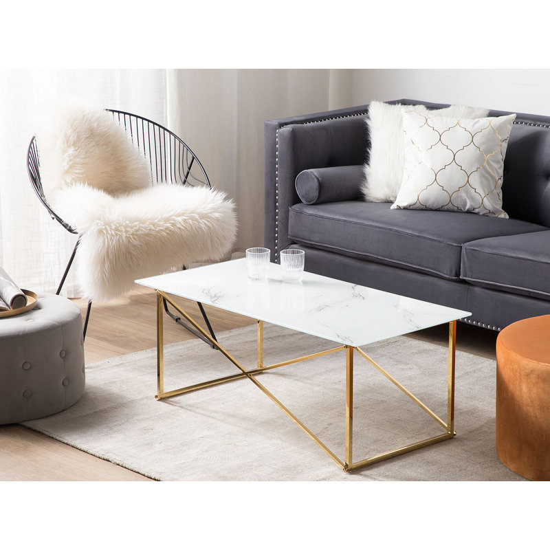 Nora Cross Legs Coffee Table, Gold