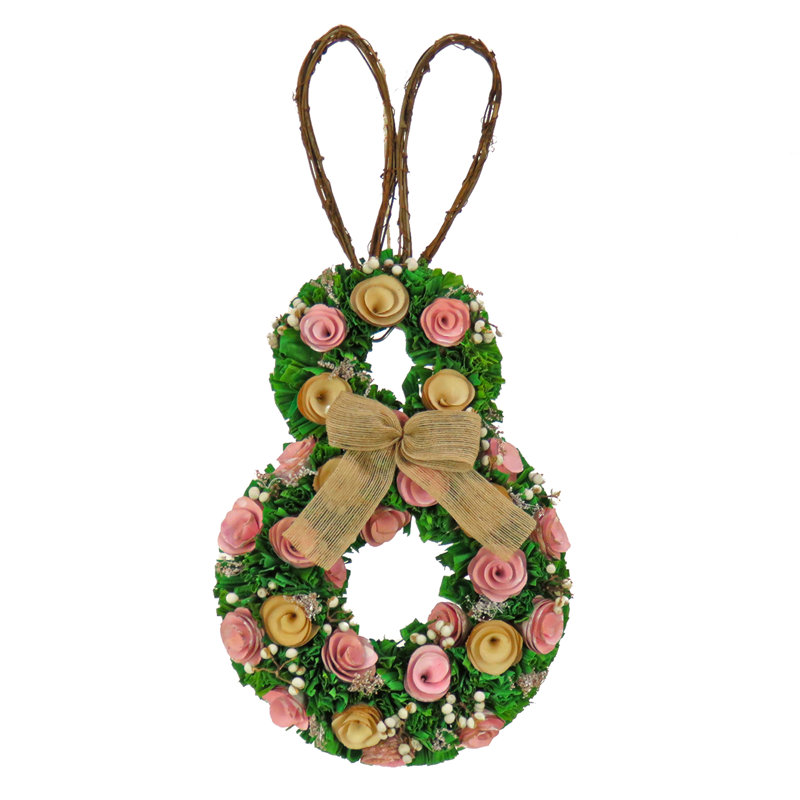 Décoration florale en forme de lapin 20 po The Holiday Aisle®