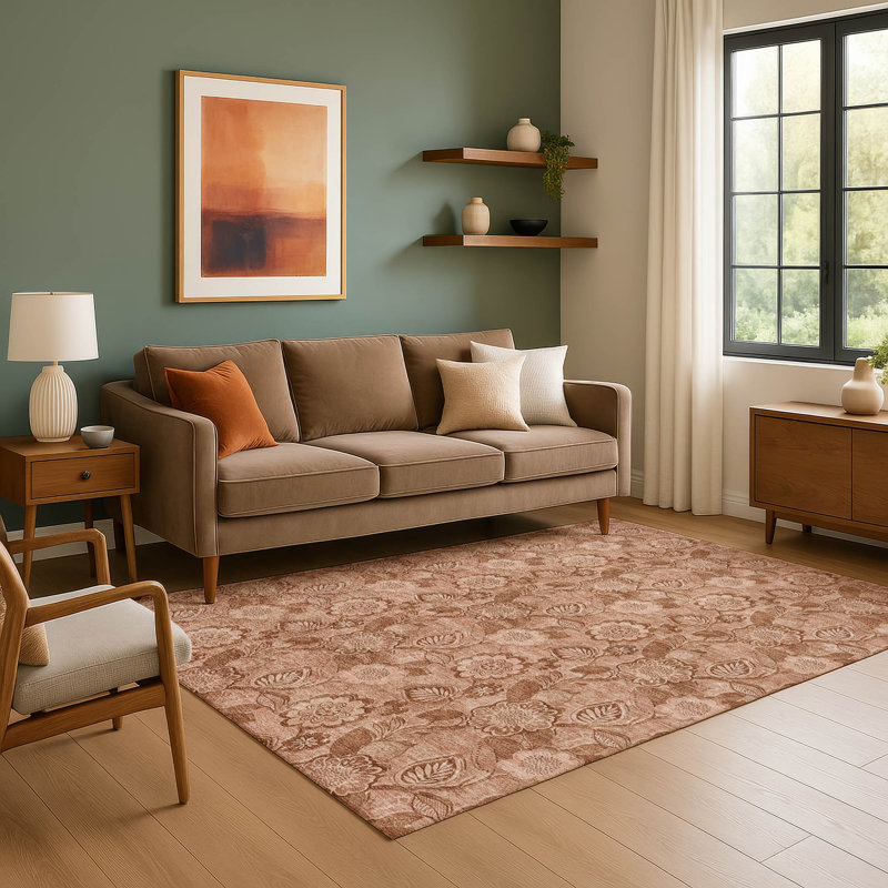 Premium Machine Washable Mayfield AMF1939 Floral Rug, Rectangle 9' x 12'