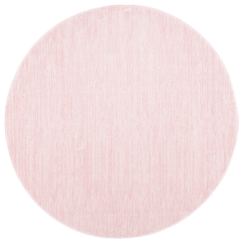 Tapis rose en polypropylène tissé à la machine Chamberland, Rond 6 pi 7 po