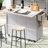 Classic Kitchen Island In Grey, With Trash Can, Drop Leaf, Spice Rack, Towel Removable Shelves Grey Multipurpose Drawer, Cabinet, Shelf, Mobile And Stationary Option-2069754623