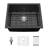 Quartz Kitchen Sink - 21" x 18" x 9.65" Black granite composite undermount bar sink