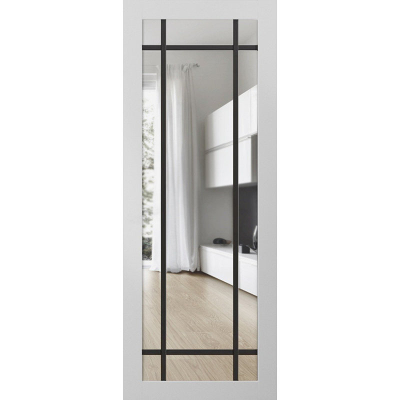 Panneau de porte de grange à dalle en verre transparent | Lucia 2266 | Portes robustes avec finition | Pochette coulissante