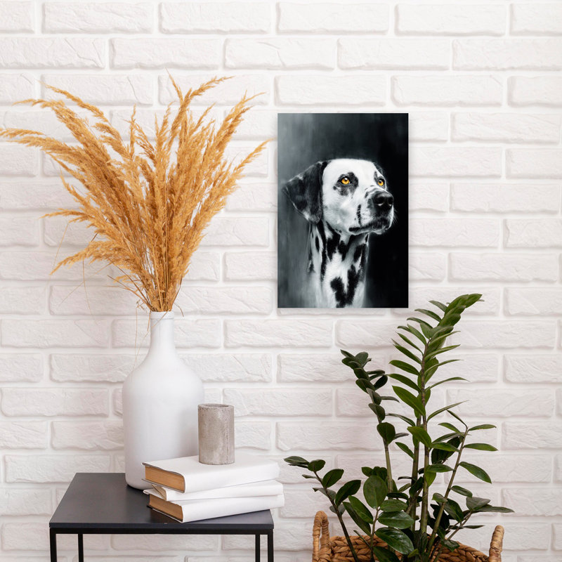 Art mural chien Dalmatien contemporain, H 18 po x l 12 po
