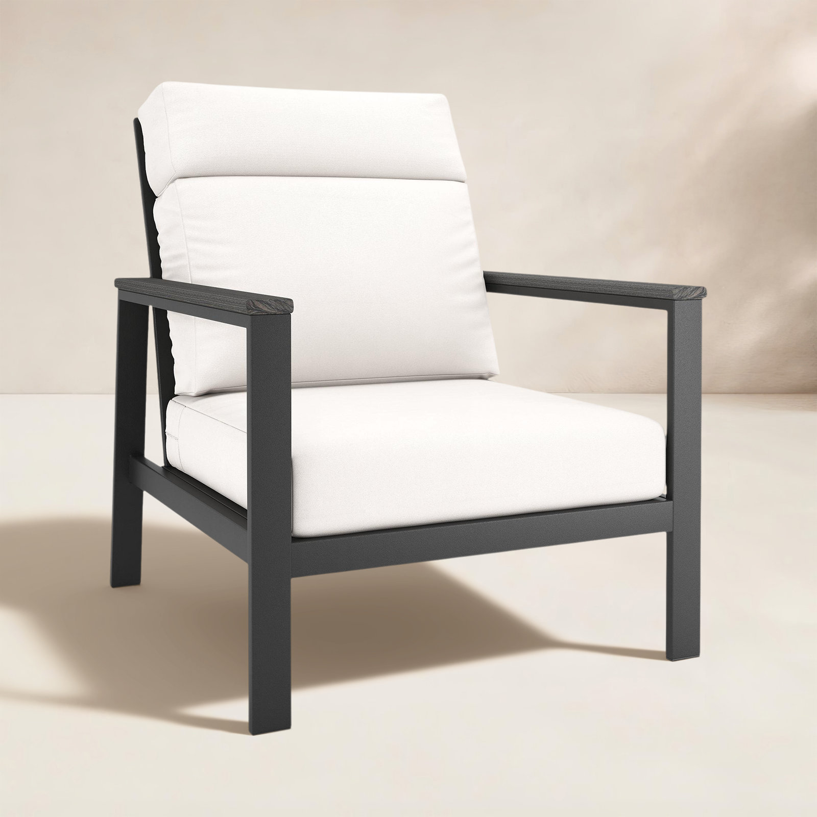 Townsend Sunbrella® Patio Lounge Chair, Gray, Canvas White, Yes