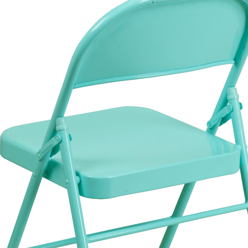 Chaise pliante à double articulation et à double charnière Hercules COLORBURST Series, Bleu sarcelle séduisant 