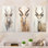 Minimalisme beige antilope bouquetin - ensemble d'art mural en métal antilope de 3
