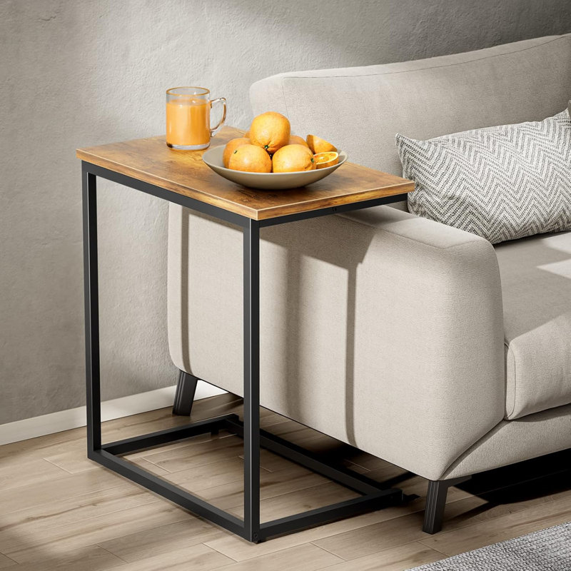 Vinko Shaped End Table 27 inches High, Side Table for Couch Slide Under, C Table Sofa Side End Table for Living Room