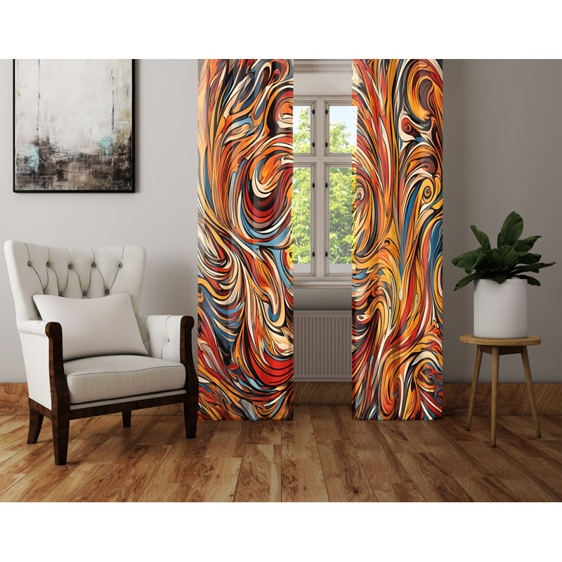 Paire de rideaux semi-transparents en polyester Charmayne, L 20 po x L 61 po