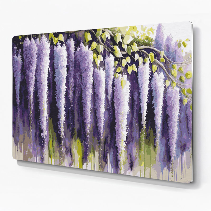 Art mural en métal Botanical Wisteria, H 16 po x l 20 po
