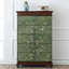 Green Solid Wood Shoe Storage Bench
